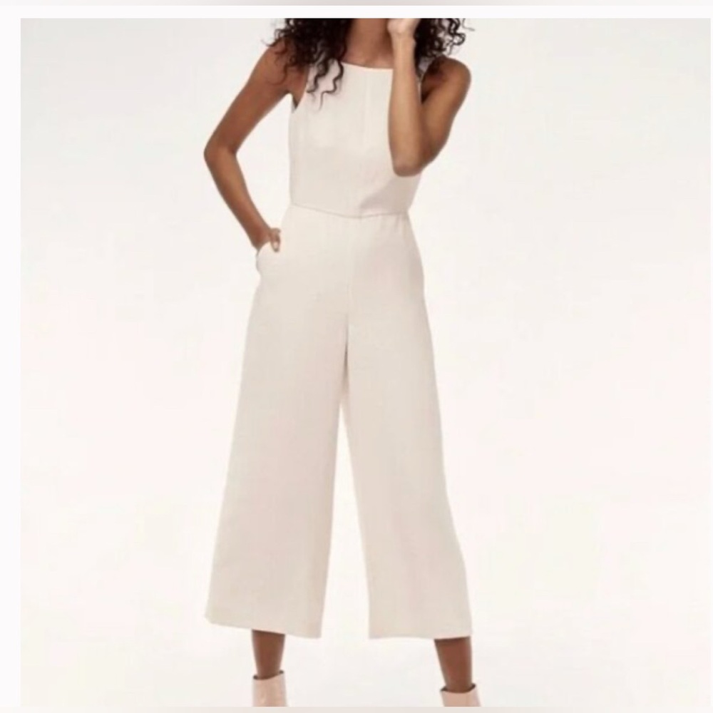 Aritzia Off-White Sleeveless Jumpsuit